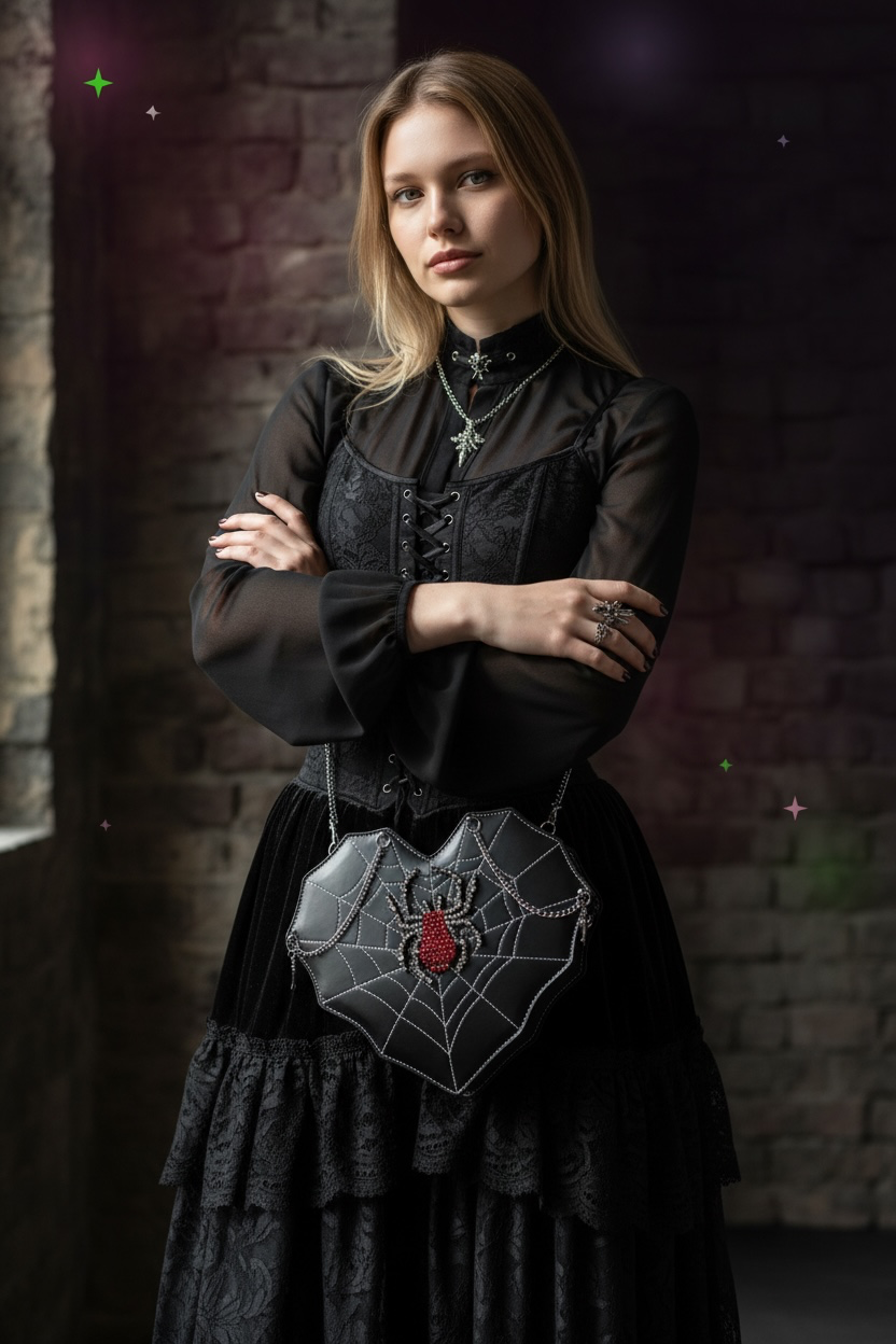 Unholy Spider Shoulder Bag — Punk Goth Purse