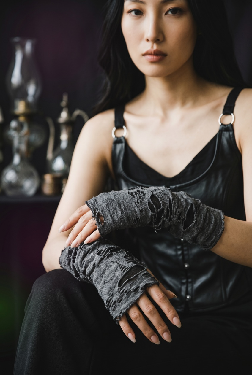 Six Feet Under Distressed Ripped Arm Sleeves — Grunge Gauntlets
