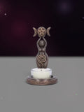 Bronze Goddess Triple Moon Tea Light Holder - Home Accents