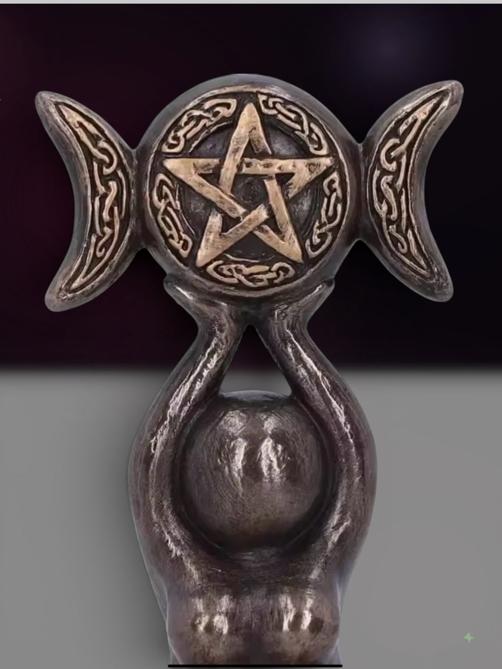 Bronze Goddess Triple Moon Tea Light Holder - Home Accents