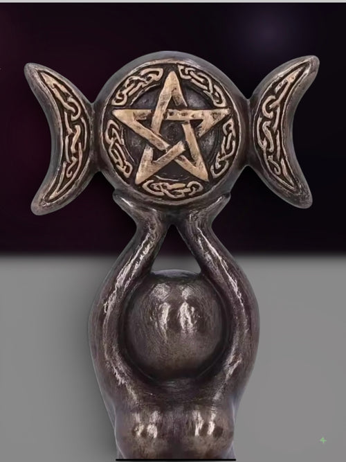 Bronze Goddess Triple Moon Tea Light Holder - Home Accents